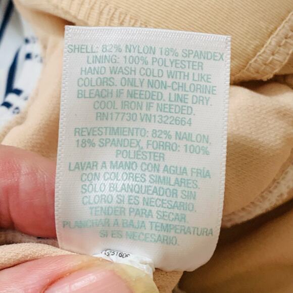 Kona Sol Size L Women's Triangle High Coverage One Piece Swimsuit  Navy White - Picture 12 of 12